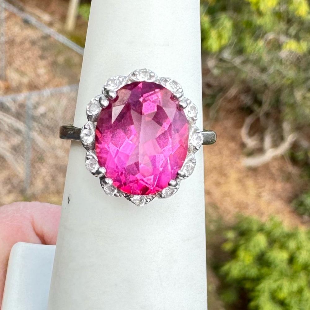 925 Hot Pink Sapphire Ring